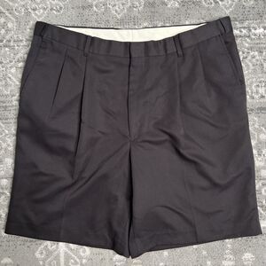Norm Thompson Chino Casual Pleated Shorts Men's Size 38 Black 8" Length Golf